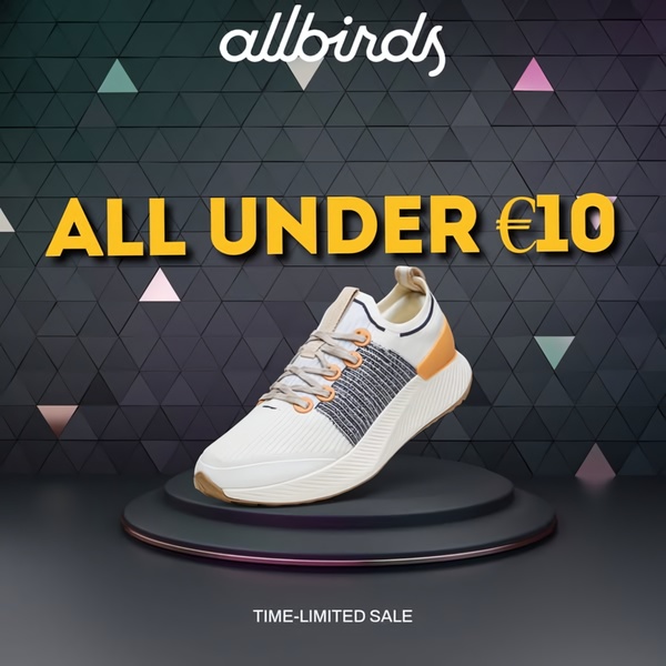 sneakers, athletic shoes, running shoes, sports shoes, trainers, sale promotion, limited time deal, minimalist, modern typography, bold, energetic, neutral, yellow